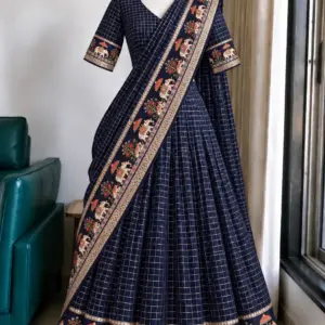 Viscose Zari Woven Lehenga Set