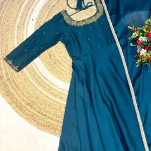 Rangoli Silk Anarkali Gown with Dupatta