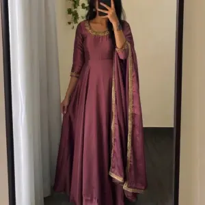 Rangoli Silk Anarkali Gown with Dupatta
