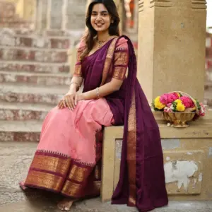 Kanchi Cotton Zari Woven Lehenga Set