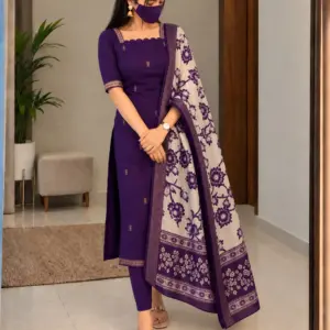 Cotton Top with Chennuri Silk Kalamkari Dupatta
