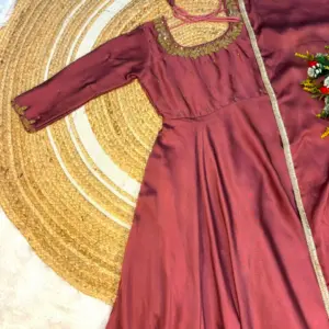 Rangoli Silk Anarkali Gown with Dupatta