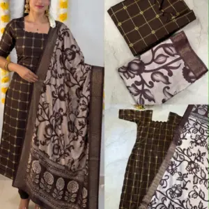 Kurti with Kalamkari Dupatta