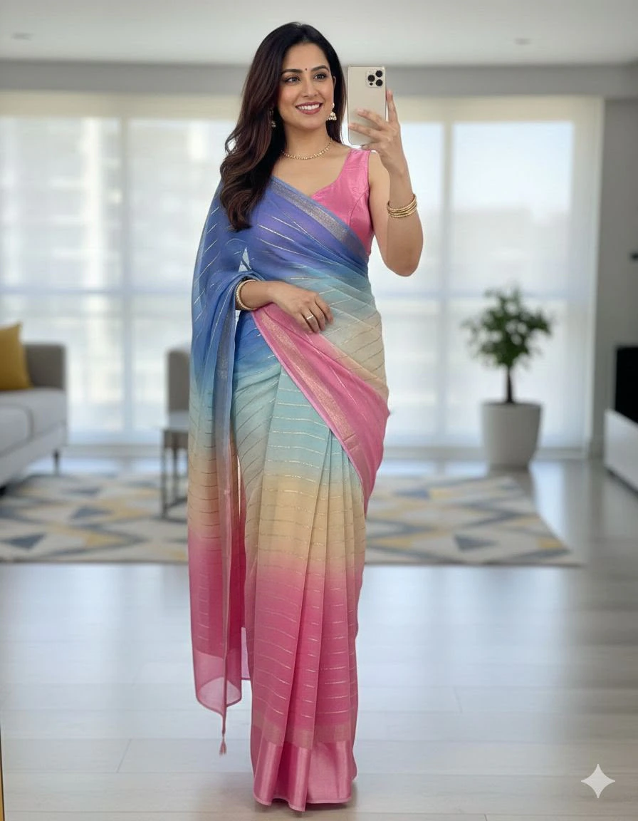 Viscose Georgette Saree – Design 2