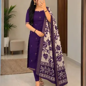 Cotton Top with Chennuri Silk Kalamkari Dupatta