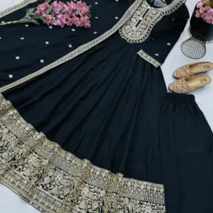 Roman Silk Anarkali Set – Design 2