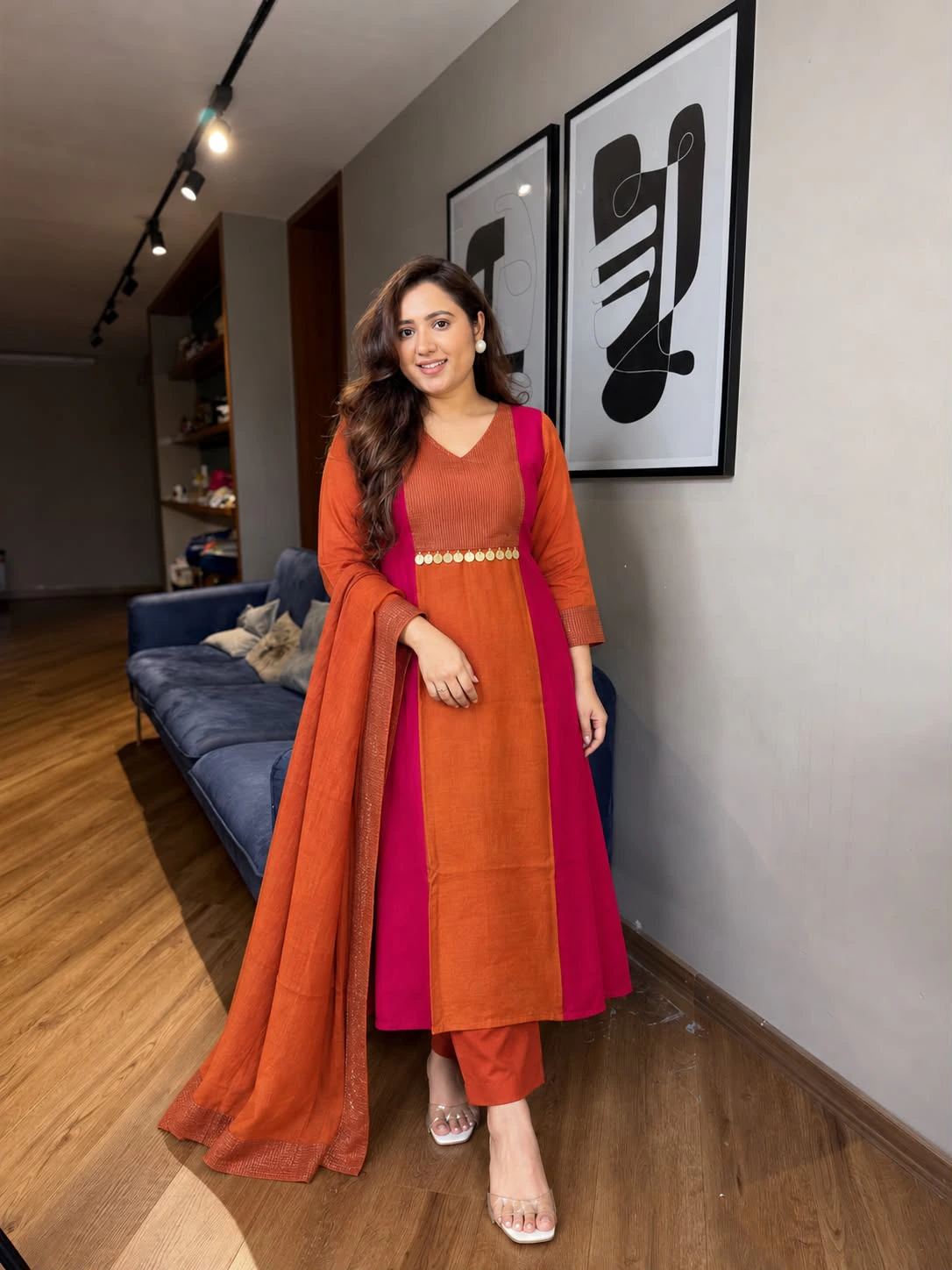 Mul Chanderi Silk Kurta Set