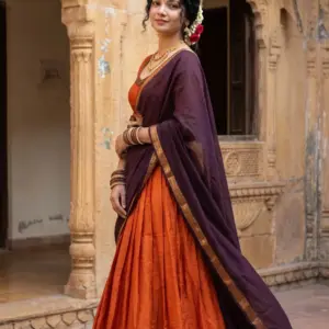 Kanchi Cotton Zari Woven Lehenga Set