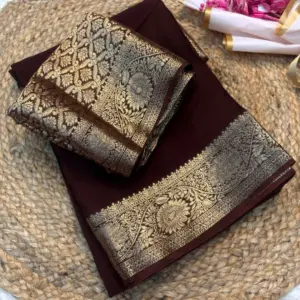 Chinnon Richpallu Viscose Saree with Brocade Blouse