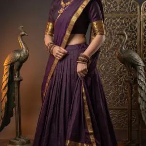 Kanchi Cotton Zari Woven Lehenga Set