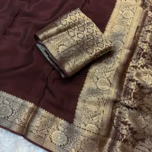 Chinnon Richpallu Viscose Saree with Brocade Blouse