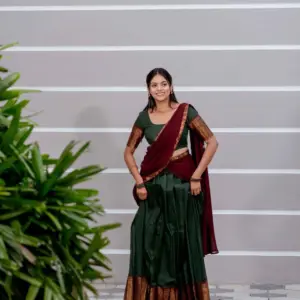 Kanchi Cotton Zari Woven Lehenga Set