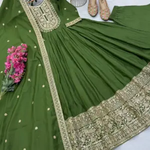 Roman Silk Anarkali Set – Design 2