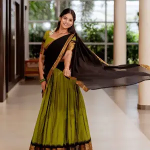 Kanchi Cotton Zari Woven Lehenga Set