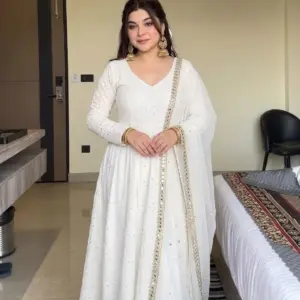Cotton Schiffli Kurta Set with Dupatta