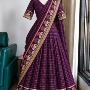 Viscose Zari Woven Lehenga Set