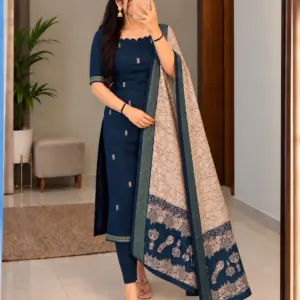 Cotton Top with Chennuri Silk Kalamkari Dupatta