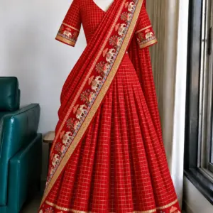 Viscose Zari Woven Lehenga Set
