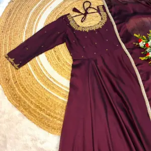 Rangoli Silk Anarkali Gown with Dupatta