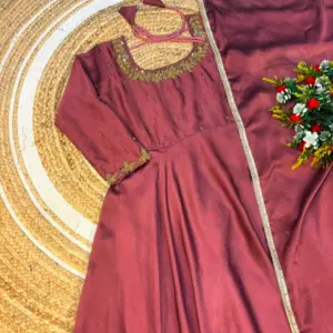 Rangoli Silk Anarkali Gown with Dupatta