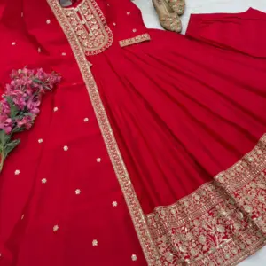 Roman Silk Anarkali Set – Design 2