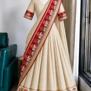 Viscose Zari Woven Lehenga Set