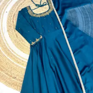 Rangoli Silk Anarkali Gown with Dupatta