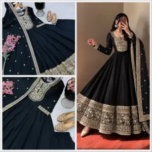Roman Silk Anarkali Set – Design 2