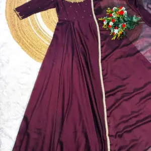Rangoli Silk Anarkali Gown with Dupatta